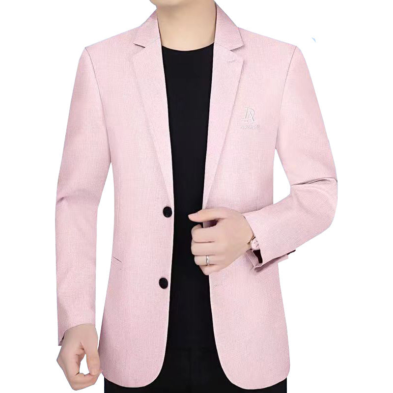 Herren Schmal geschnittenes Einreihiges City-Blazer mit strukturierter Wollmischung EB