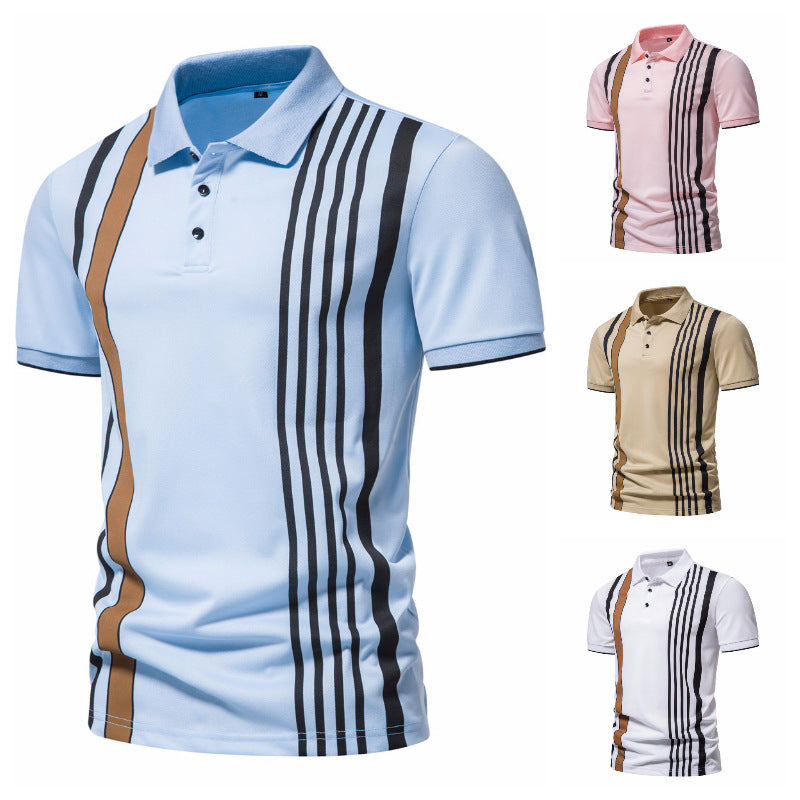 Herren Poloshirt mit modernen Streifen und atmungsaktiven Eigenschaften EB