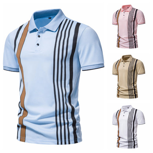 Herren Poloshirt mit modernen Streifen und atmungsaktiven Eigenschaften EB