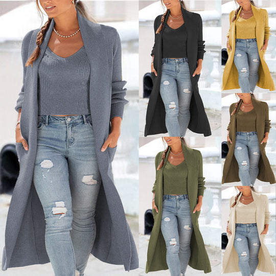 Damen Strickmantel mit elegantem offenen Schnitt EB