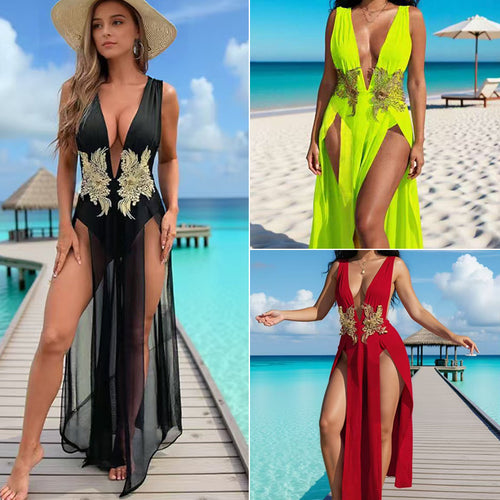 Damen Strandkleid mit eleganter Applikation EB