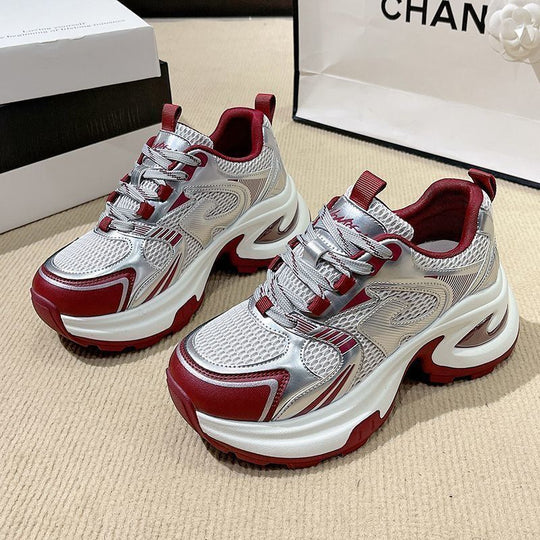 Damen modische Sneakers mit atmungsaktiven Mesh-Einsätzen und dämpfender Sohle EB