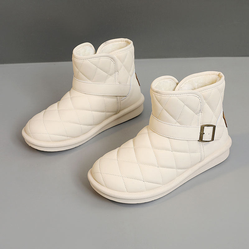Damen modische warme Winterstiefel mit hochwertiger Isolierung und praktischem Klettverschluss EB