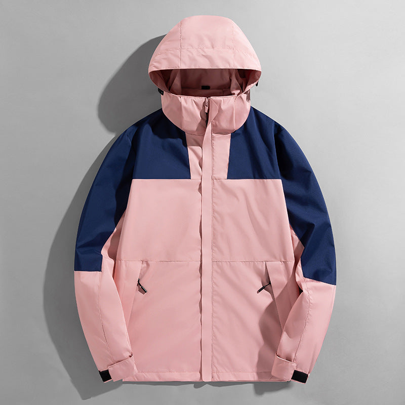 Herren dreilagige Shelljacke mit verschweißten Nähten verstellbarer Kapuze und winddichter Front EB