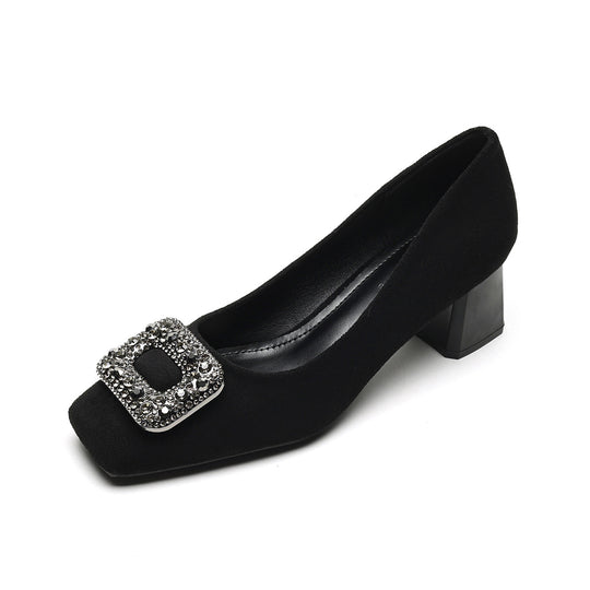 Damen elegante Pumps mit funkelndem Kristall-Akzent EB