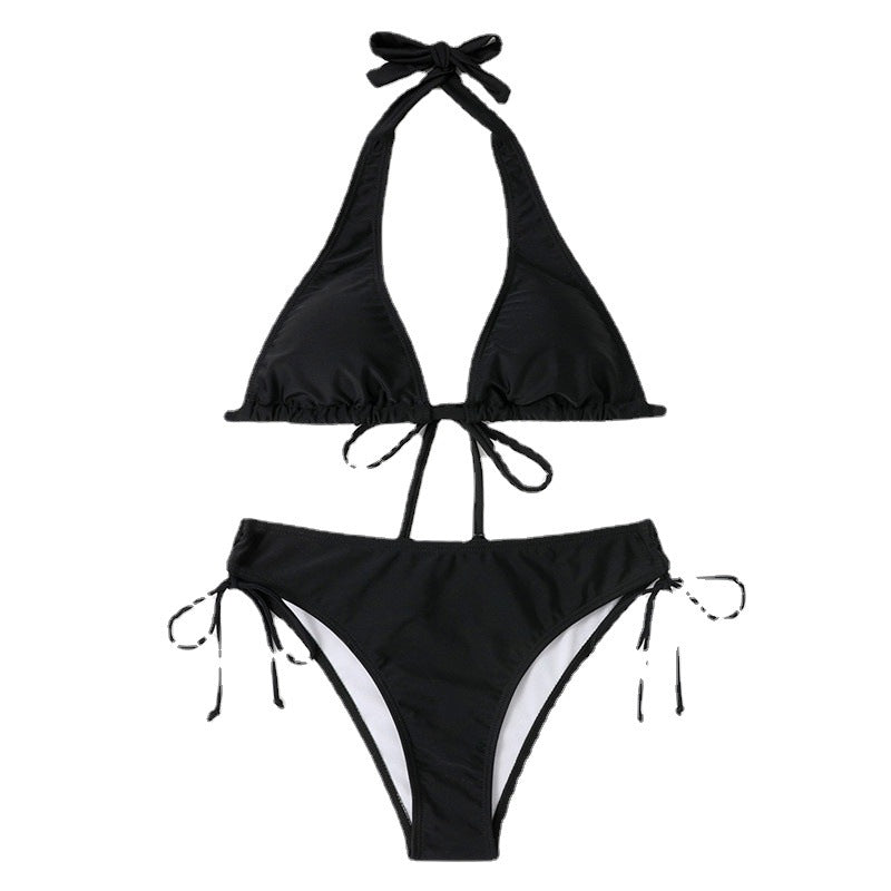 Damen Triangel-Bikini mit verstellbaren Trägern und seitlichem Bindeband EB