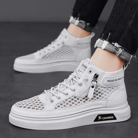 Damen Sportliche High-Top Sneakers mit atmungsaktivem Obermaterial und robustem Profil EB