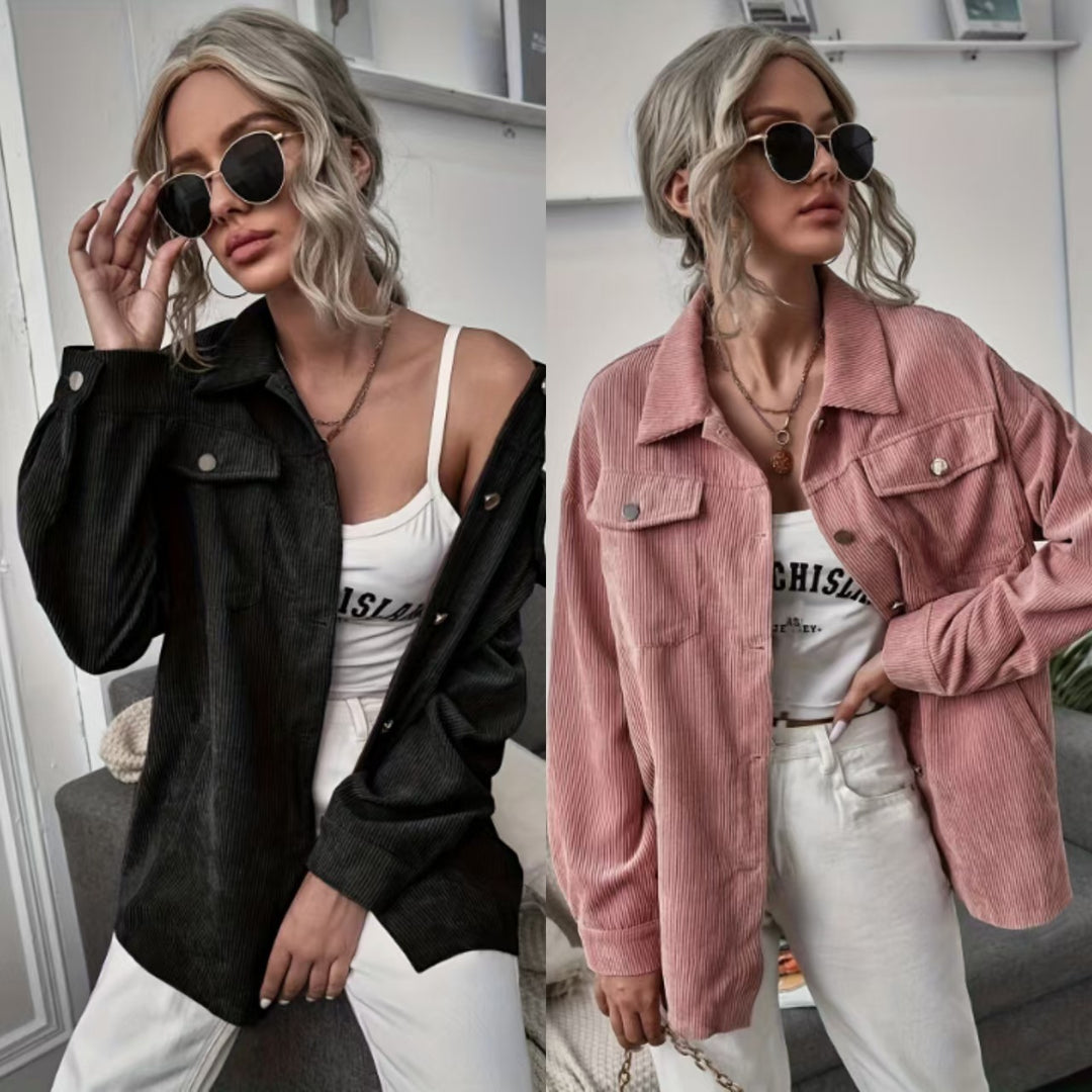 Damen Cordjacke mit modernem Schnitt und praktischen Taschen EB