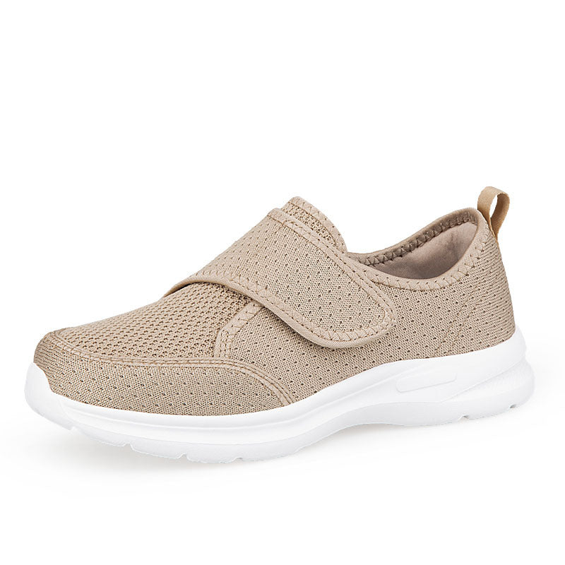 Damen Bequeme Slip-On Freizeitschuhe mit verstellbarem Klettverschluss EB
