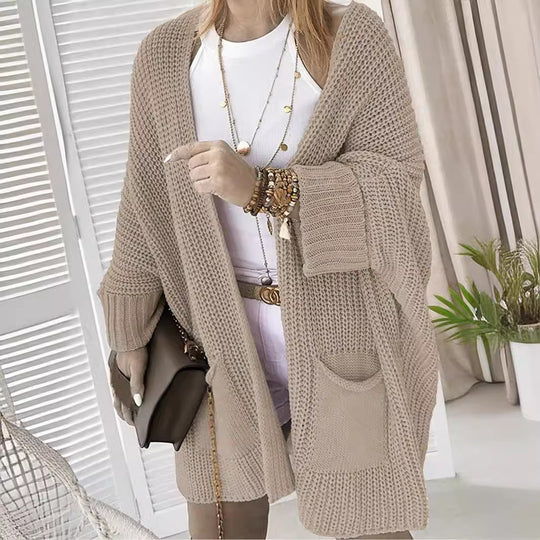 Damen Grobstrickjacke mit praktischen Taschen und lässigem Schnitt EB