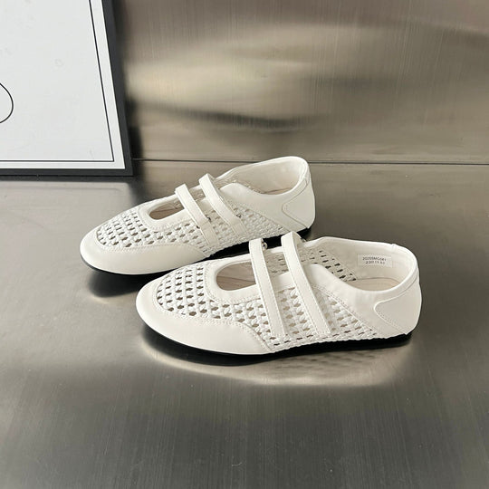 Damen Bequeme Sandalen mit atmungsaktiver Netzstruktur und verstellbarem Riemen EB