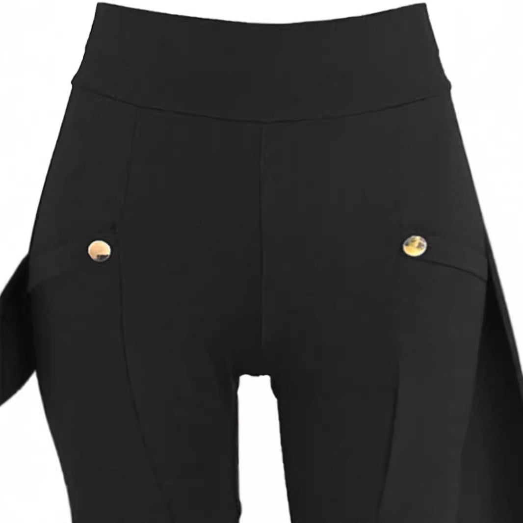 Damen Sportliche Freizeithose mit praktischen Cargo-Taschen und Knopfdetails EB