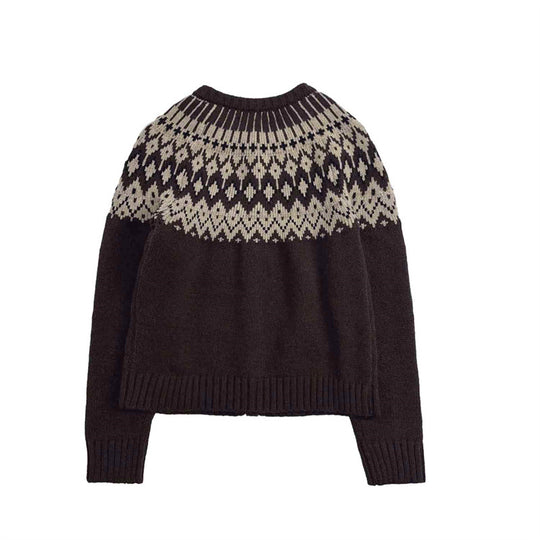 Damen Strickjacke mit traditionellem Norwegermuster EB