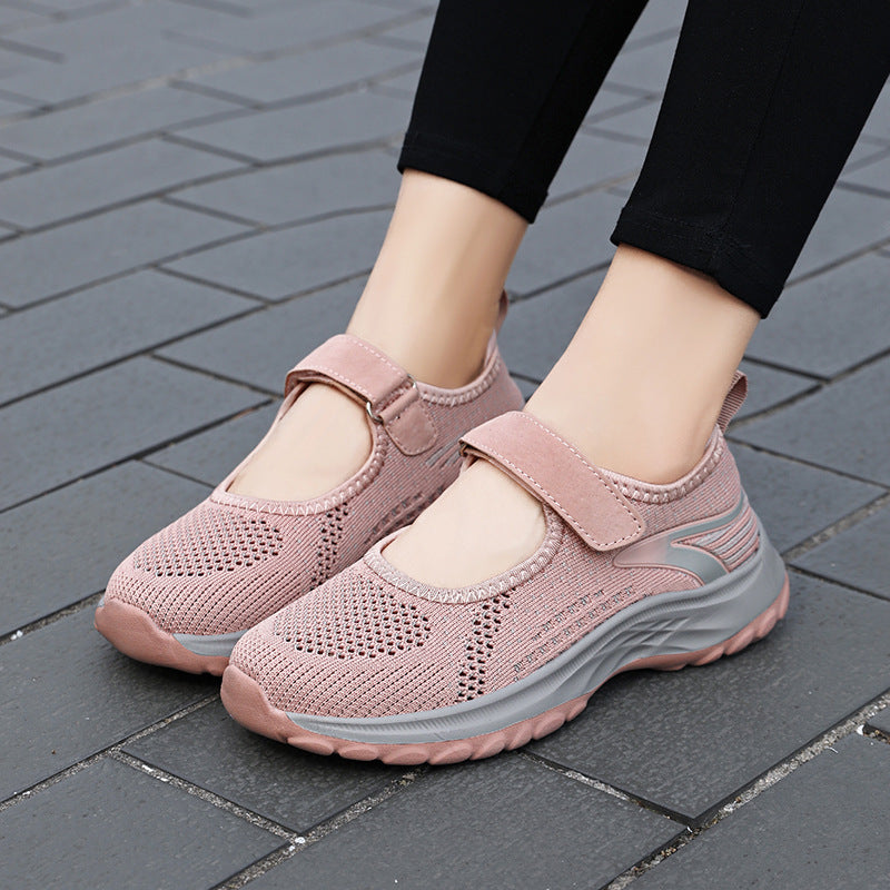 Damen Komfortable Slip-On Sneakers mit Klettverschluss EB