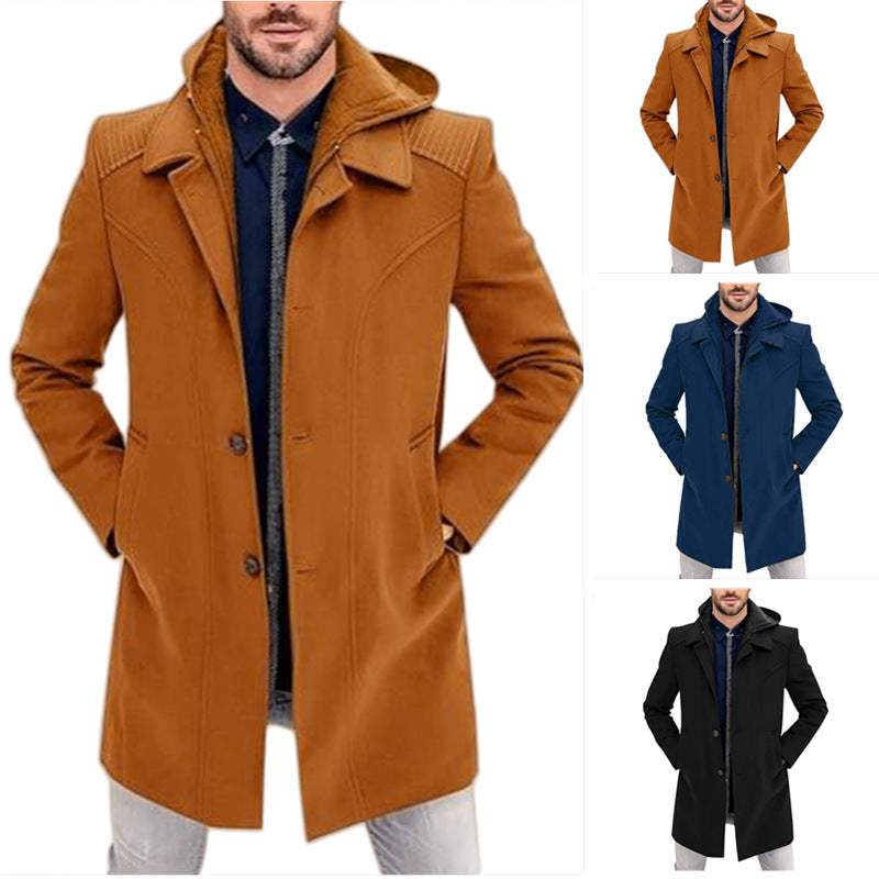 Herren eleganter Übergangsmantel mit paspelierten Details EB