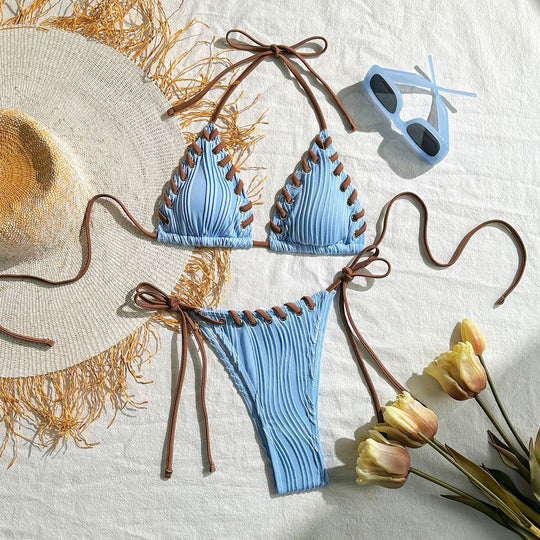 Damen Triangel-Bikini mit raffinierten Schnürdetails EB
