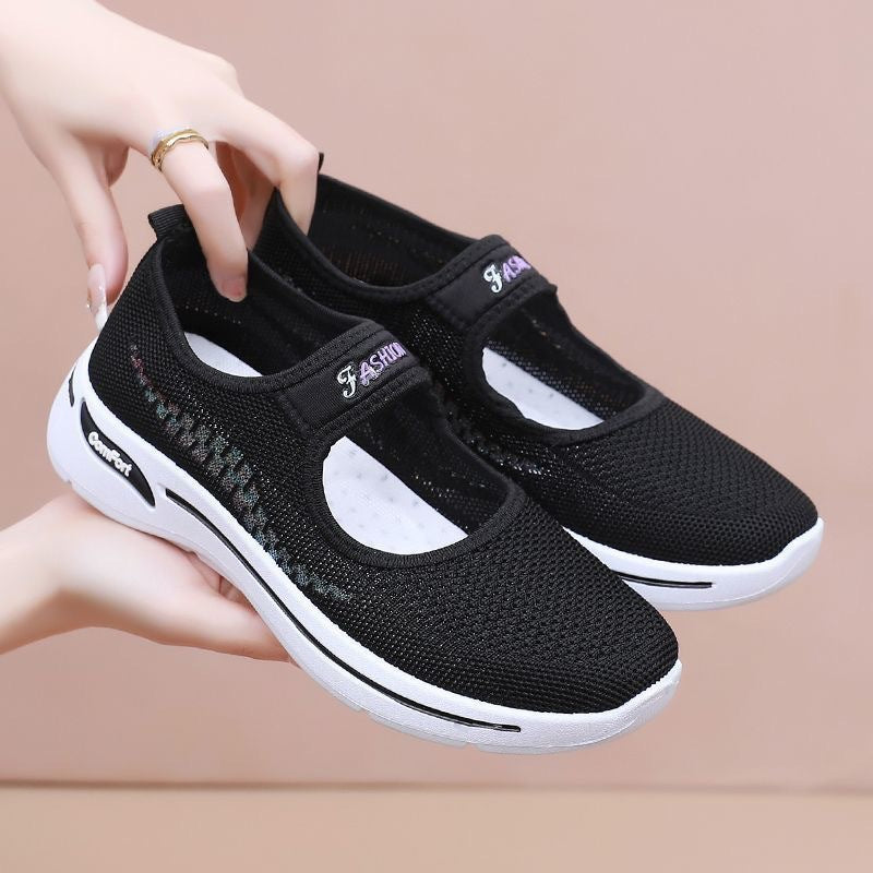 Damen Komfortable Slip-On Sneakers mit elastischem Riemen EB