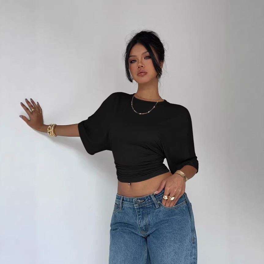 Damen Kurzärmliges Crop-Top EB