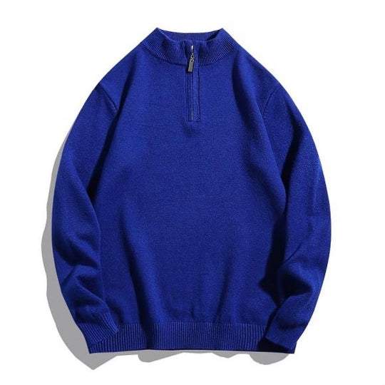 Herren gesunder und stilvoller Stehkragenpullover mit Reißverschluss EB
