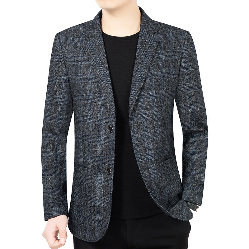 Herren Glencheck-Sakko Slim Fit aus Wollmischung mit dezentem Overcheck EB