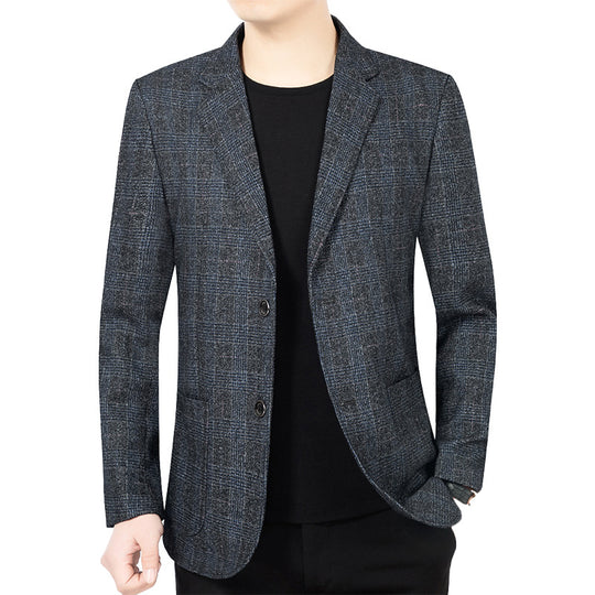 Herren Glencheck-Sakko Slim Fit aus Wollmischung mit dezentem Overcheck EB