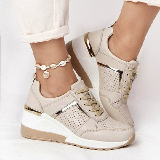 Damen modische Sneakers mit atmungsaktivem Obermaterial und stabiler Sohle EB