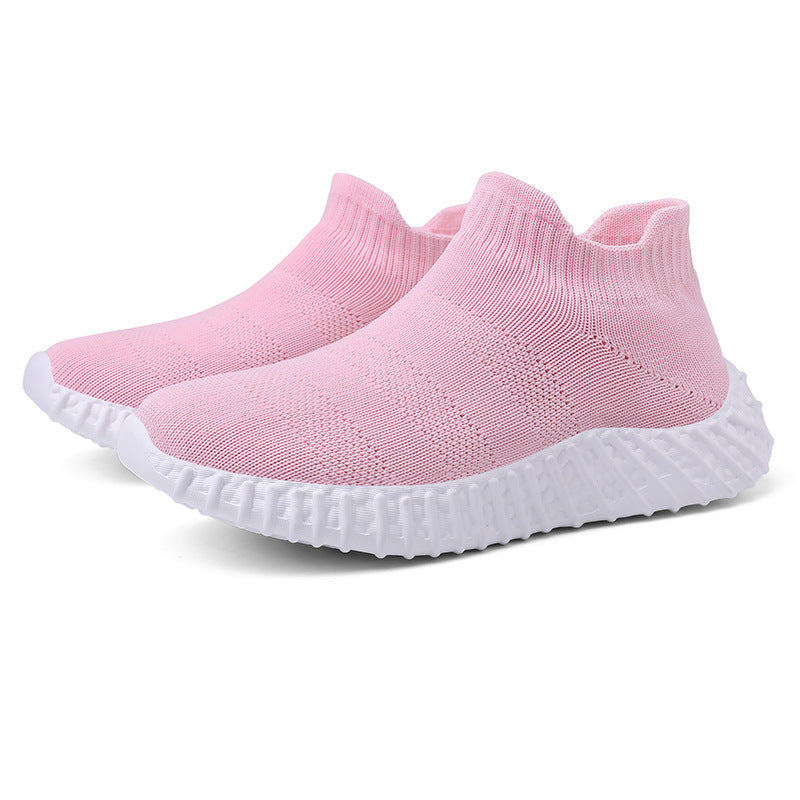 Damen Strick-Sneaker mit elastischem Abschluss und rutschfester Sohle EB