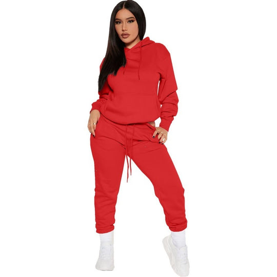 Damen nan zweiteiliges Lounge-Set mit Kapuzenpullover und High-Waist Jogginghose aus weichem French Terry EB