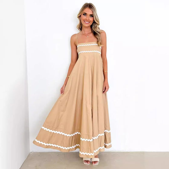 Damen Maxikleid mit eleganten Rüschendetails EB
