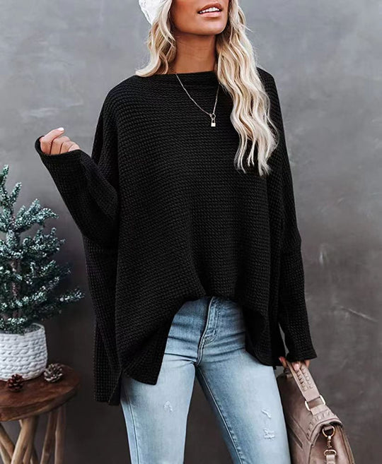 Damen lässiger Off-Shoulder Pullover im Strukturdesign EB