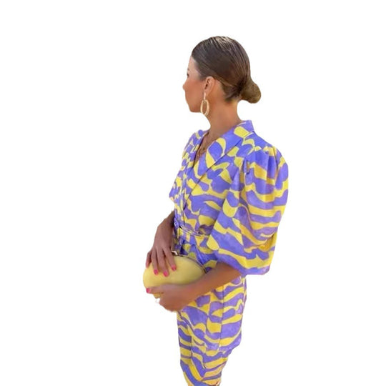 Damen Modisches Set mit exklusivem Muster und taillierter Silhouette EB