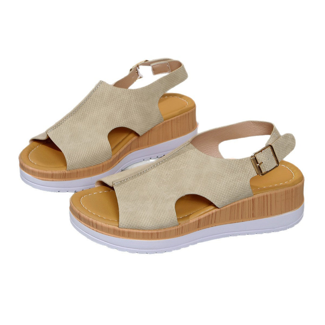 Damen Luftige und modische Sandalen mit Plateau-Absatz EB