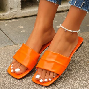 Damen Flauschige Open-Toe Pantoletten EB