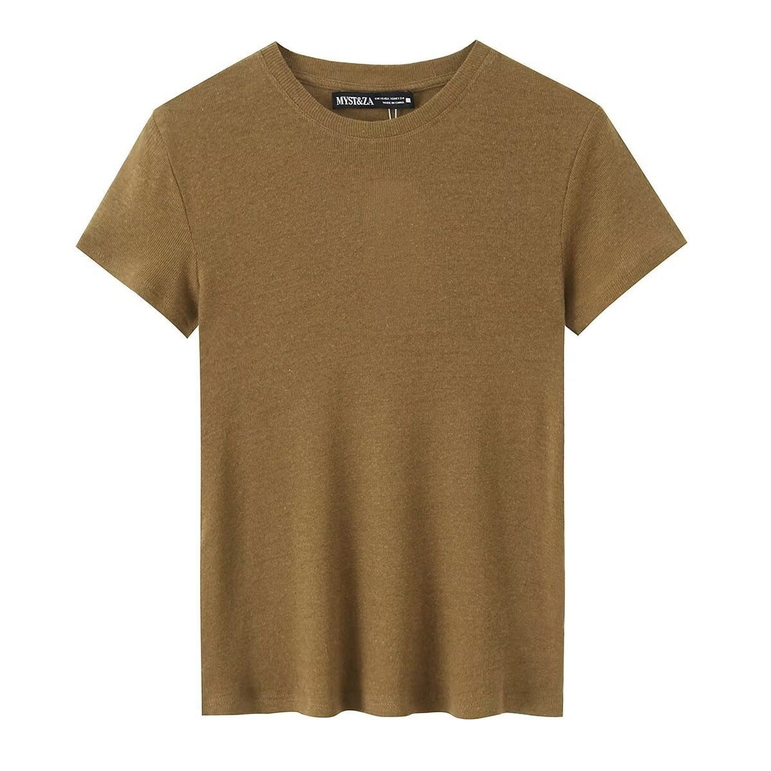 Damen Freizeit T-Shirt aus bio-zertifizierter Baumwolle mit rundem Hals und komfortablem Schnitt EB
