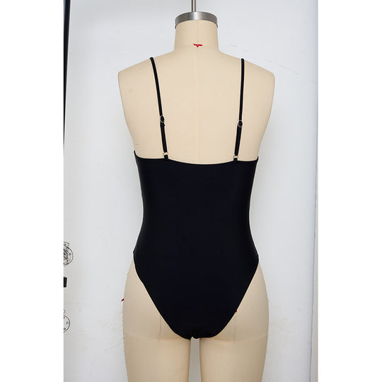 Damen Verführerischer Einteiler Badeanzug mit eleganten Trägern und hochwertigem Stoff EB