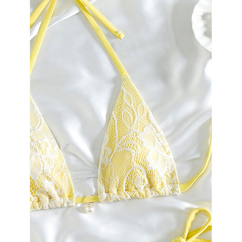 Damen Elegantes Spitzen-Bikini-Set mit verstellbaren Trägern EB