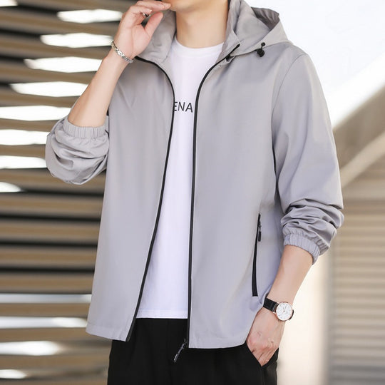 Herren leichte Windjacke mit atmungsaktiver Membran und praktischem Kapuzensystem EB