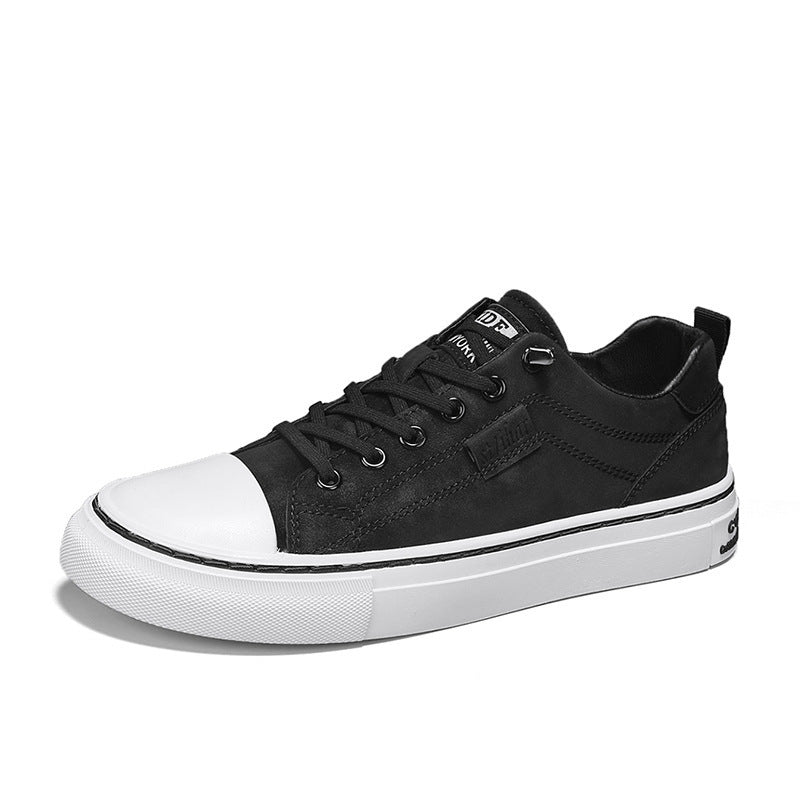 Herren klassische Low-Top Sneaker im Canvas-Look mit verstärkter Zehenkappe und gepolstertem Komfortfußbett EB