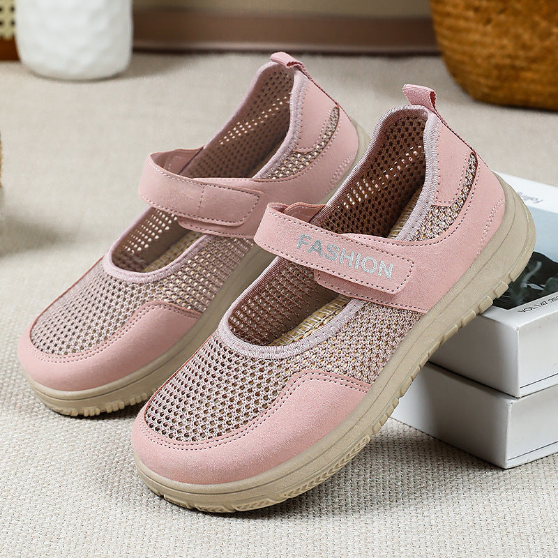 Damen luftige Leichtgewicht Sneakers mit Klettverschluss EB