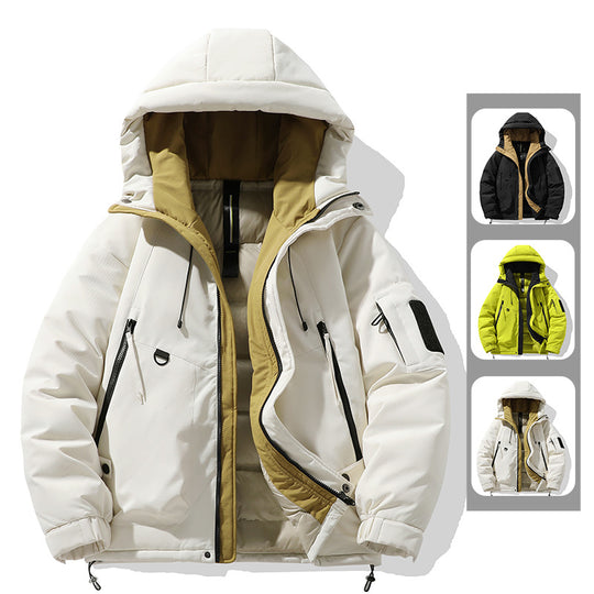 Herren Winterjacke mit multifunktionalen Taschen und verstellbarem Kapuzenkragen EB