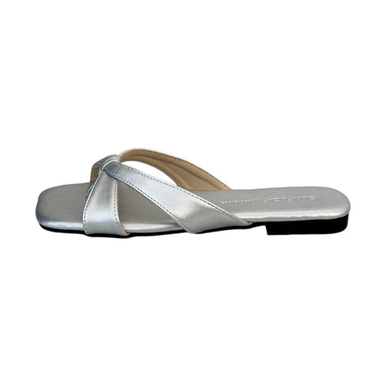 Damen bequeme Zehentrenner-Sandaletten mit modernem Knoten-Design EB