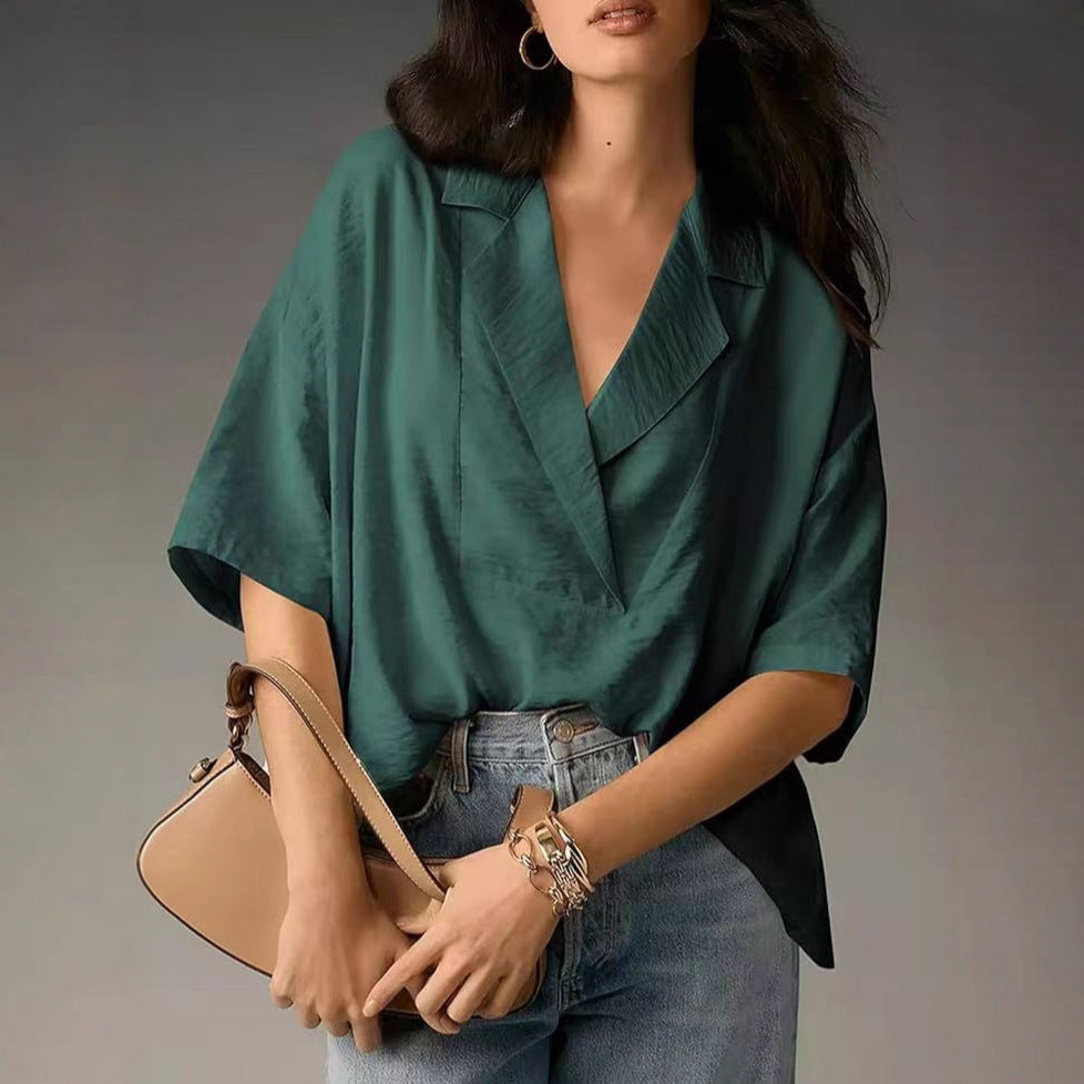Damen elegante und luftige Bluse im Kimono-Stil EB