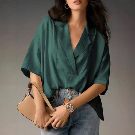 Damen elegante und luftige Bluse im Kimono-Stil EB