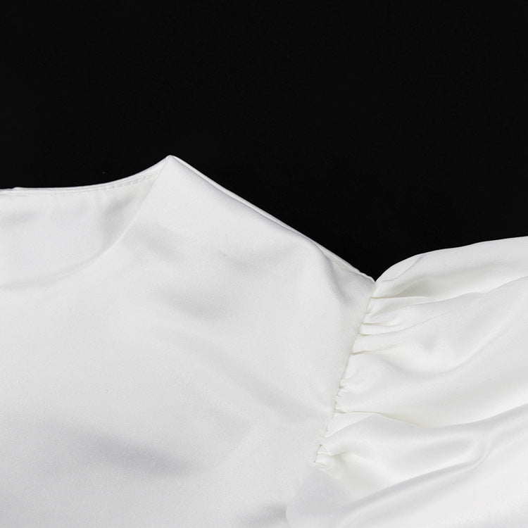 Damen Stylische Bluse mit Puffärmeln EB