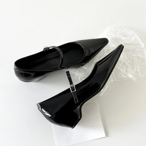 Damen elegante Ballerinas mit modischer Schnallenverzierung und bequemer Innensohle EB