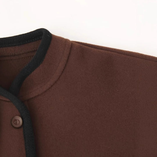 Damen elegante Übergangsjacke mit kontrastierenden Kanten EB