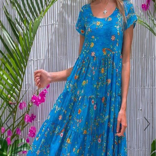 Damen Strandkleid aus leichtem, atmungsaktivem Baumwollmaterial von EB