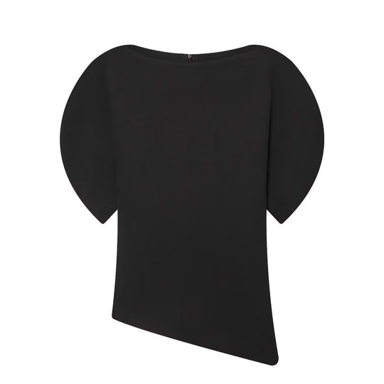 Damen elegantes Oberteil mit innovativen Ballonärmeln und seidigem Finish EB