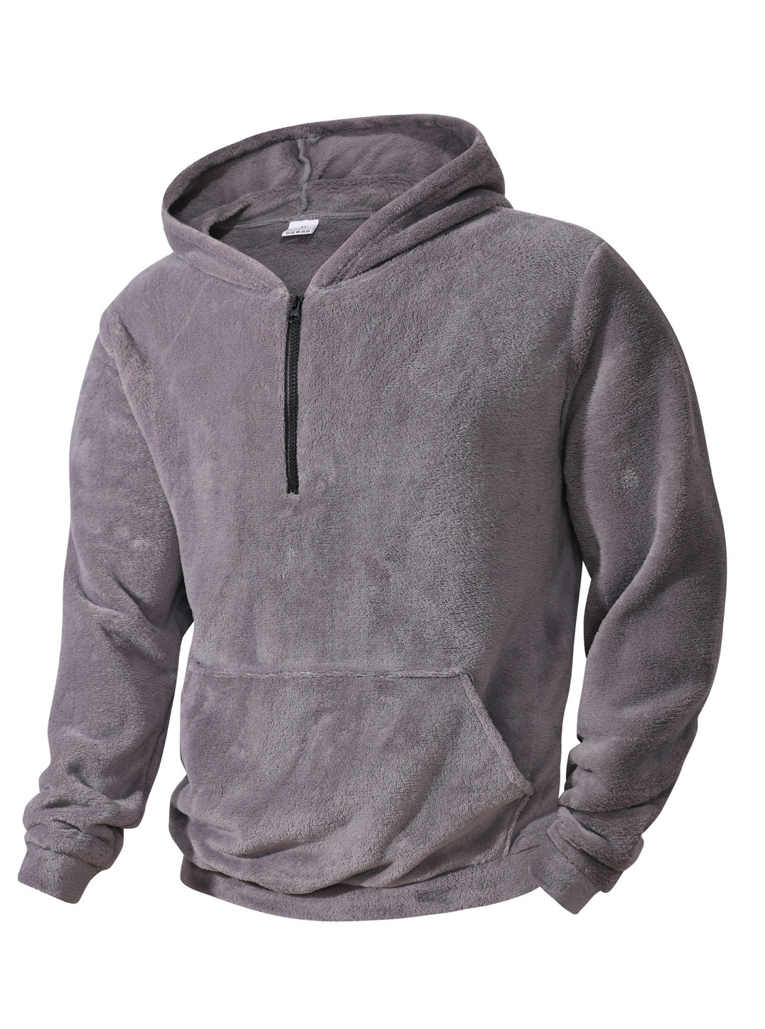 Herren nan kuscheliger Microfleece-Hoodie mit Halbzip, Kapuze und Kängurutasche EB
