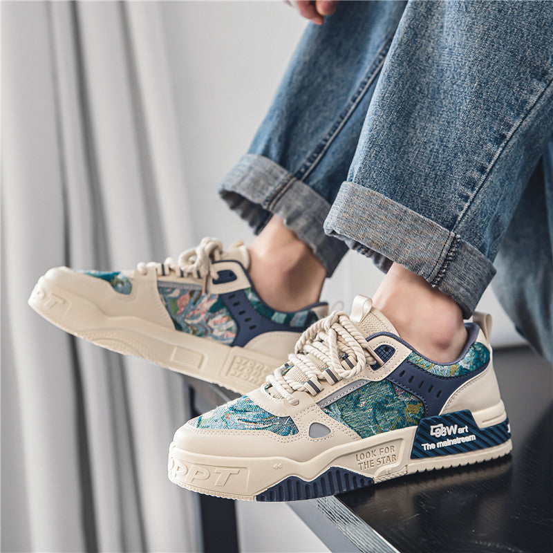 Damen Modische Sneaker mit einzigartigem floralem Design und stabiler Profilsohle EB